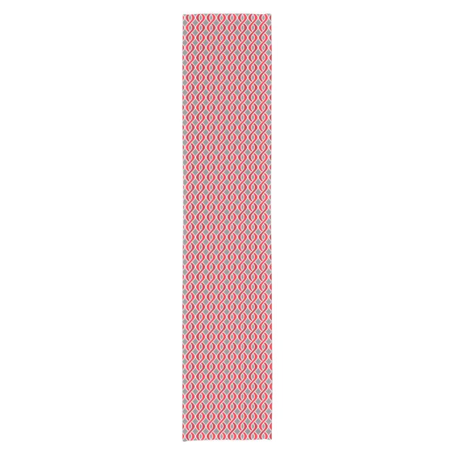 Mid-Century Modern Ribbons, red and grey / grey Short Table Runner (Front)