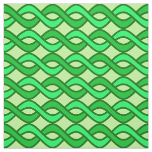 Mid-Century Modern Ribbons, shades of green Fabric
