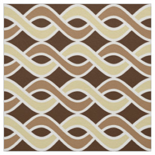 Mid-Century Modern Ribbons, taupe and brown Fabric