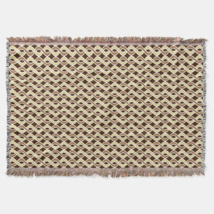Mid-Century Modern Ribbons, taupe and brown Throw Blanket