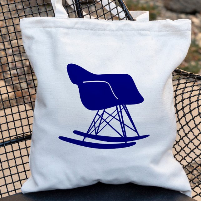 Mid Century Modern Rocker Chair Tote Bag, Navy Bag (Creator Uploaded)