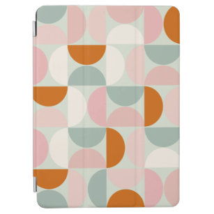 Mid Century Modern Sage Green Blush Orange Pattern iPad Air Cover