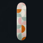 Mid Century Modern Sage Green Blush Orange Pattern Skateboard<br><div class="desc">Retro mid century modern pattern – abstract geometric shapes – minimalist pattern sage gree,  blush pink,  Orange and cream white.</div>