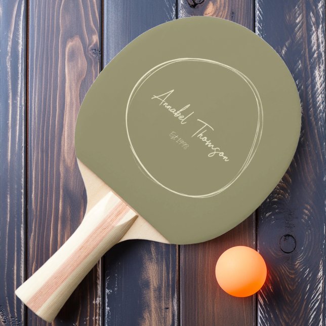 Mid-Century Modern Sage Meadow with Name Ping Pong Paddle (Creator Uploaded)