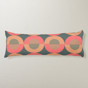Mid-Century Modern Salmon and Olive    Body Cushion