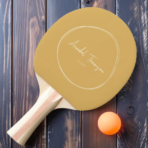 Mid-Century Modern Sand Sunrise with Name  Ping Pong Paddle