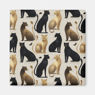 Mid-Century Modern Seamless Panther Pattern Magnet