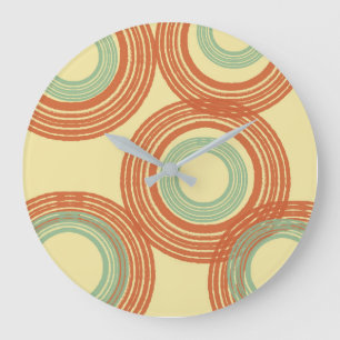 Mid Century Modern Shower Curtain Large Clock