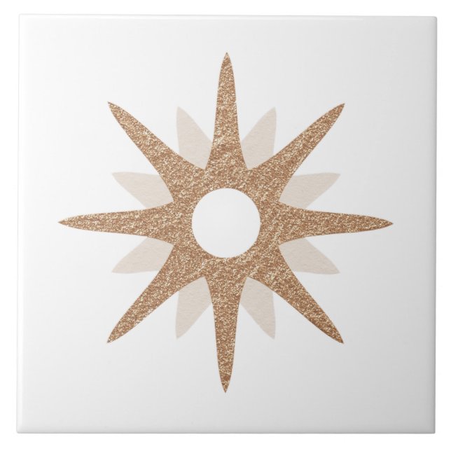 Mid-Century Modern Single Pink Starburst | Large Tile (Front)