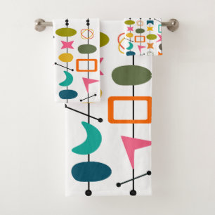 Mid-Century Modern Skewers  Bath Towel Set