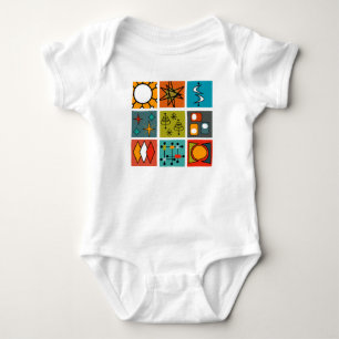 Mid-Century Modern Smorgasbord Baby Bodysuit