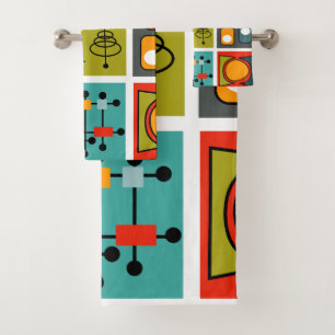 Mid-Century Modern Smorgasbord Bath Towel Set