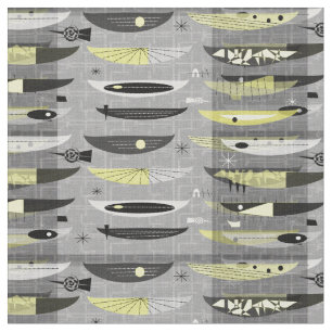 Mid-Century Modern Space Age Abstract Fabric