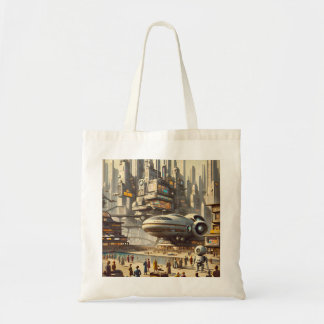 Mid-Century Modern Spaceport - Streamlined Design Tote Bag