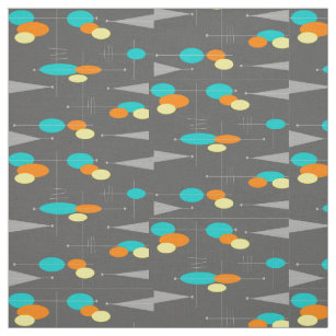 Mid-Century Modern Spheres and Triangles Fabric