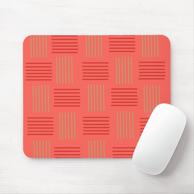 Mid-Century Modern Spring/Summer Weave  Mouse Pad (With Mouse)