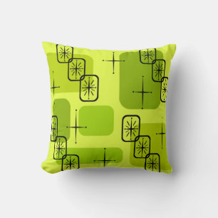 Mid Century Modern Sputnik Chartreuse Cushion