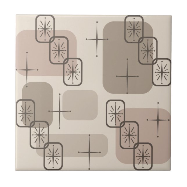 Mid Century Modern Sputnik Taupe Tile (Front)
