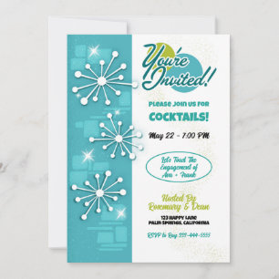 Mid-Century Modern Sputniks Party Invitations