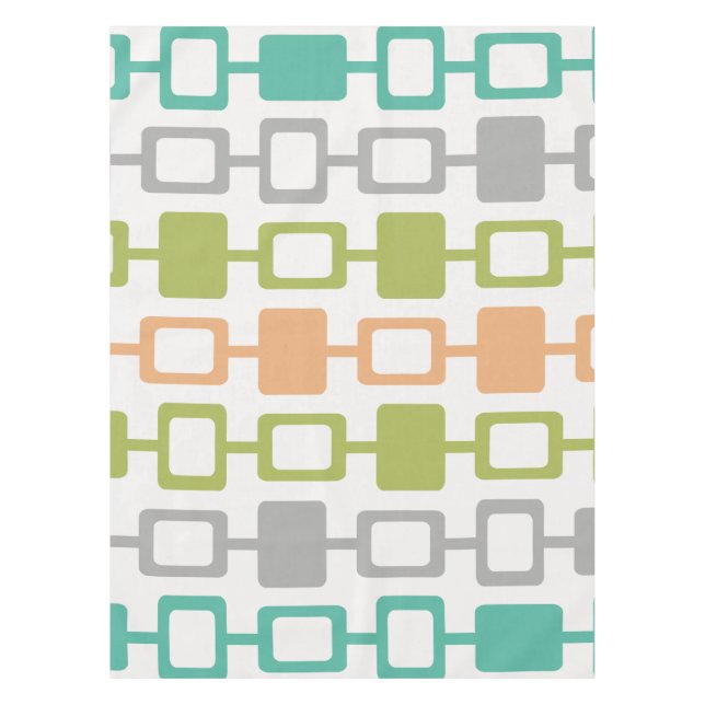 Mid Century Modern Square Columns Tablecloth (Front)