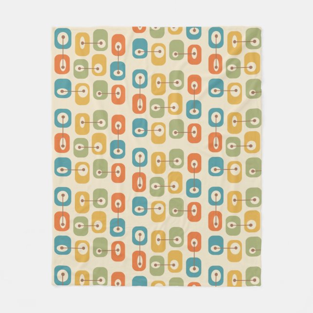 Mid Century Modern Squishy Cubes Fleece Blanket (Front)