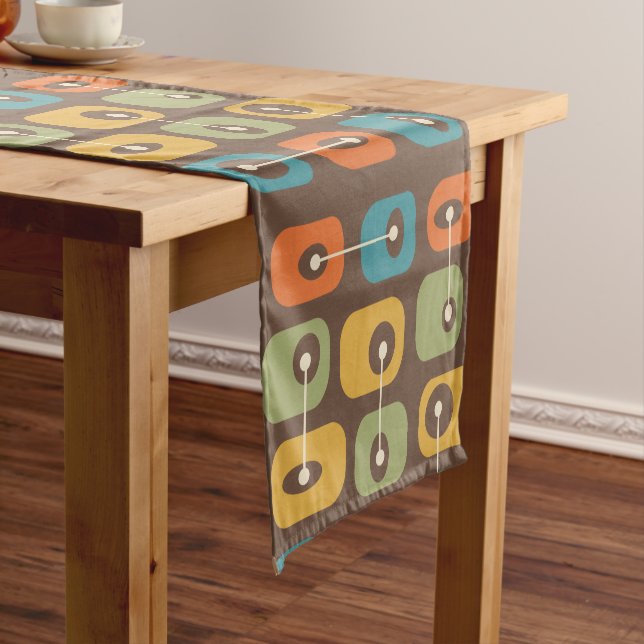Mid Century Modern Squishy Cubes Short Table Runner (In Situ)