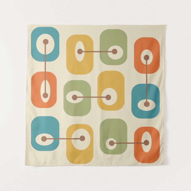 Mid Century Modern Squishy Cubes Tapestry (Front)