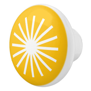 Mid Century Modern Starburst Ceramic Knob