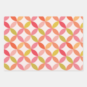 Mid century modern starburst circle  wrapping paper sheet