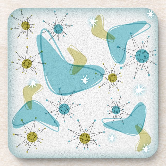 Mid Century Modern Starburst Coasters Set (Front)