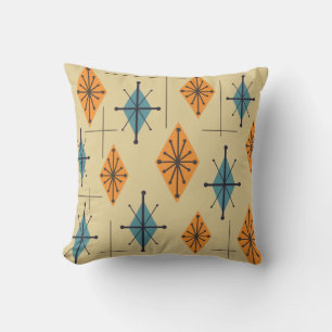 Mid Century Modern Starburst Diamonds Cushion