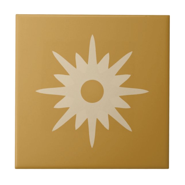 Mid-Century Modern Starburst | Ochre Gold Tile (Front)