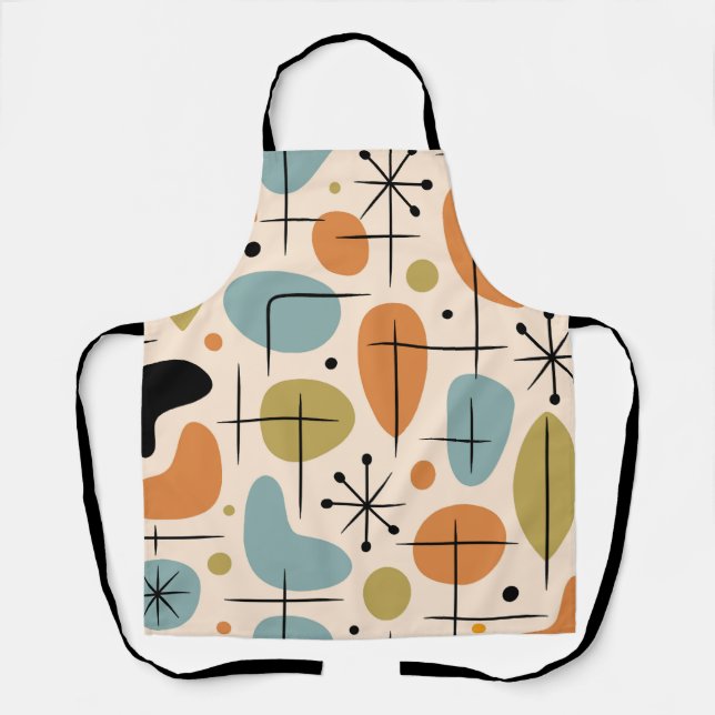 Mid Century Modern Starburst Pattern Apron (Front)