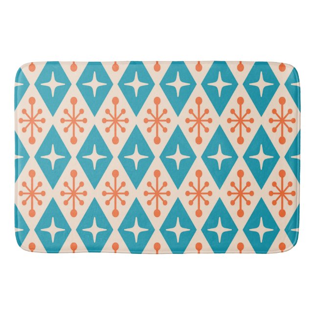Mid-Century Modern Starburst Pattern Bath Mat (Front)