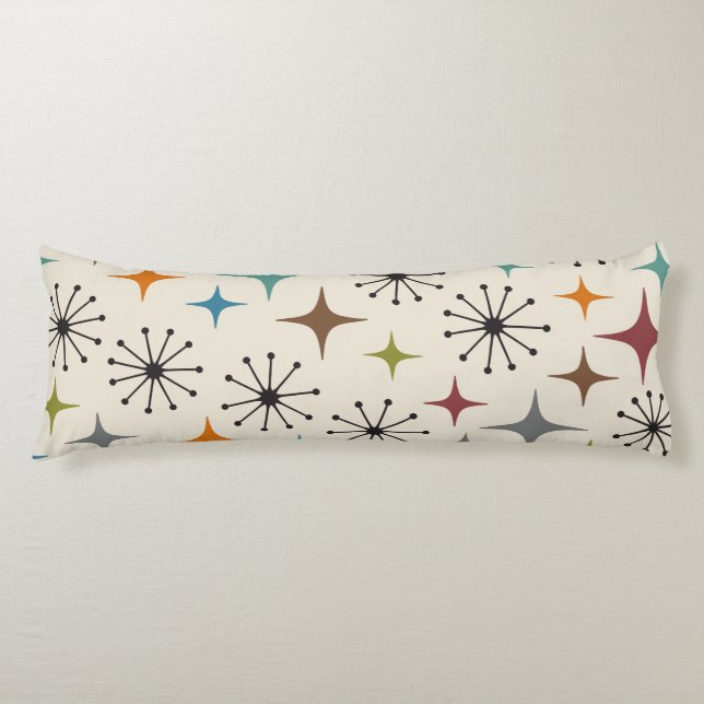 Mid Century Modern Starburst Pattern Body Cushion (Front)