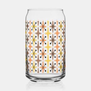 Mid Century Modern Starburst Pattern Can Glass