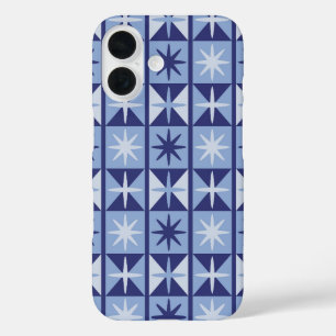 Mid Century Modern Starburst Pattern iPhone 16 Case