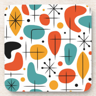 Mid Century Modern Starburst Pattern Coaster