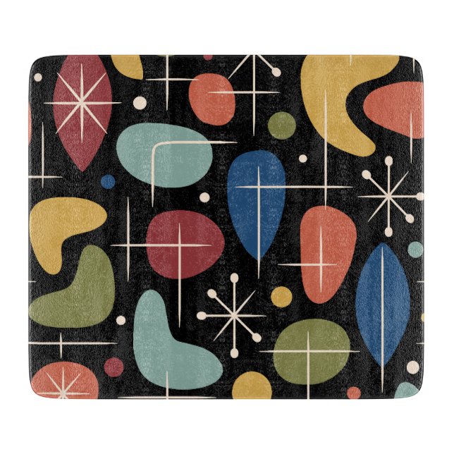 Mid Century Modern Starburst Pattern Cutting Board (Front)