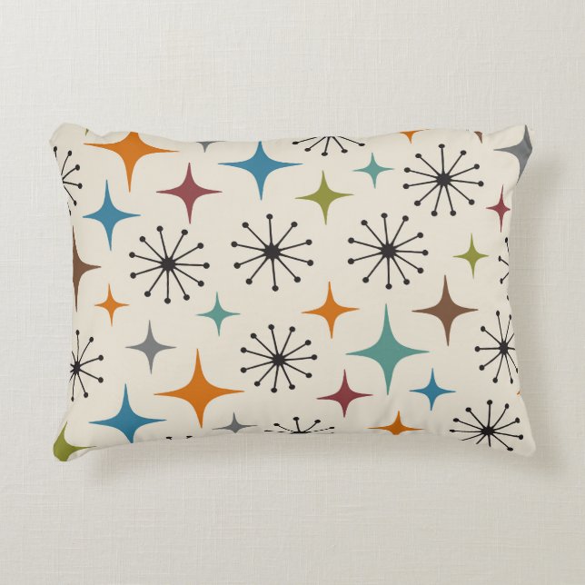 Mid Century Modern Starburst Pattern Decorative Cushion (Front)