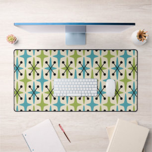 Mid Century Modern Starburst Pattern Desk Mat