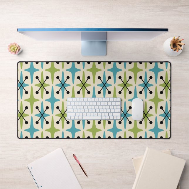 Mid Century Modern Starburst Pattern Desk Mat (Office 1)