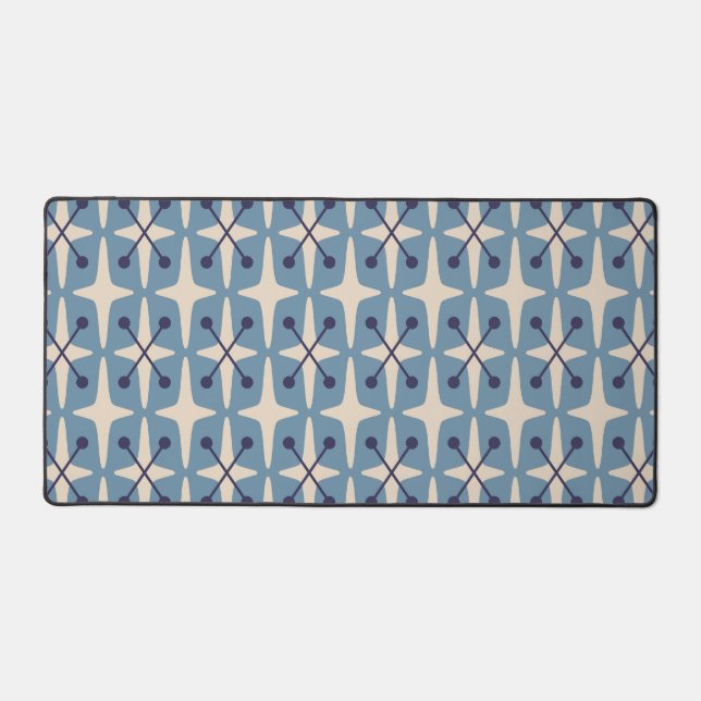 Mid Century Modern Starburst Pattern Desk Mat (Front)