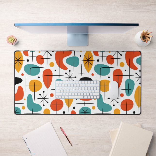 Mid Century Modern Starburst Pattern Desk Mat (Office 1)