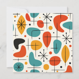 Mid Century Modern Starburst Pattern Invitation