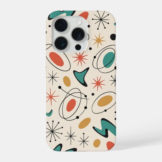 Mid Century Modern Starburst Pattern iPhone Case (Back)
