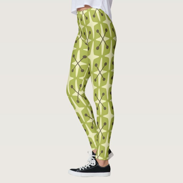 Mid Century Modern Starburst Pattern Leggings (Left)