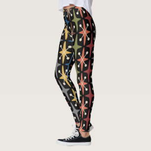 Mid Century Modern Starburst Pattern Leggings