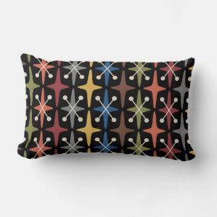 Mid Century Modern Starburst Pattern Lumbar Cushion