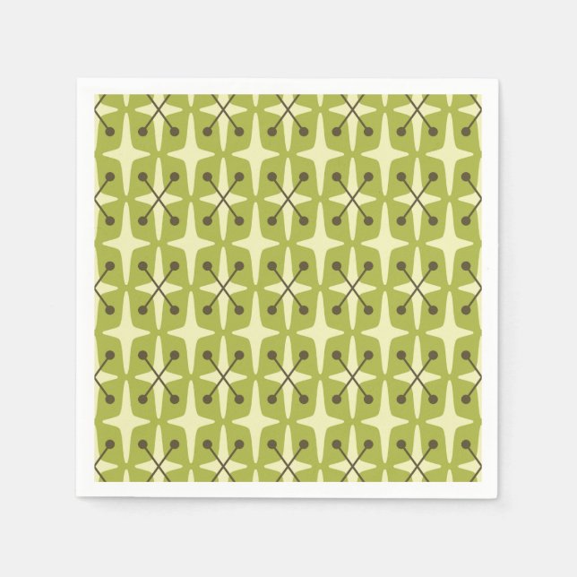 Mid Century Modern Starburst Pattern Napkin (Front)